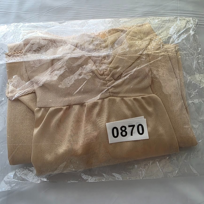Vintage Kayser Strapless Slip Beige Long Nylon 34 Bust Side Slits