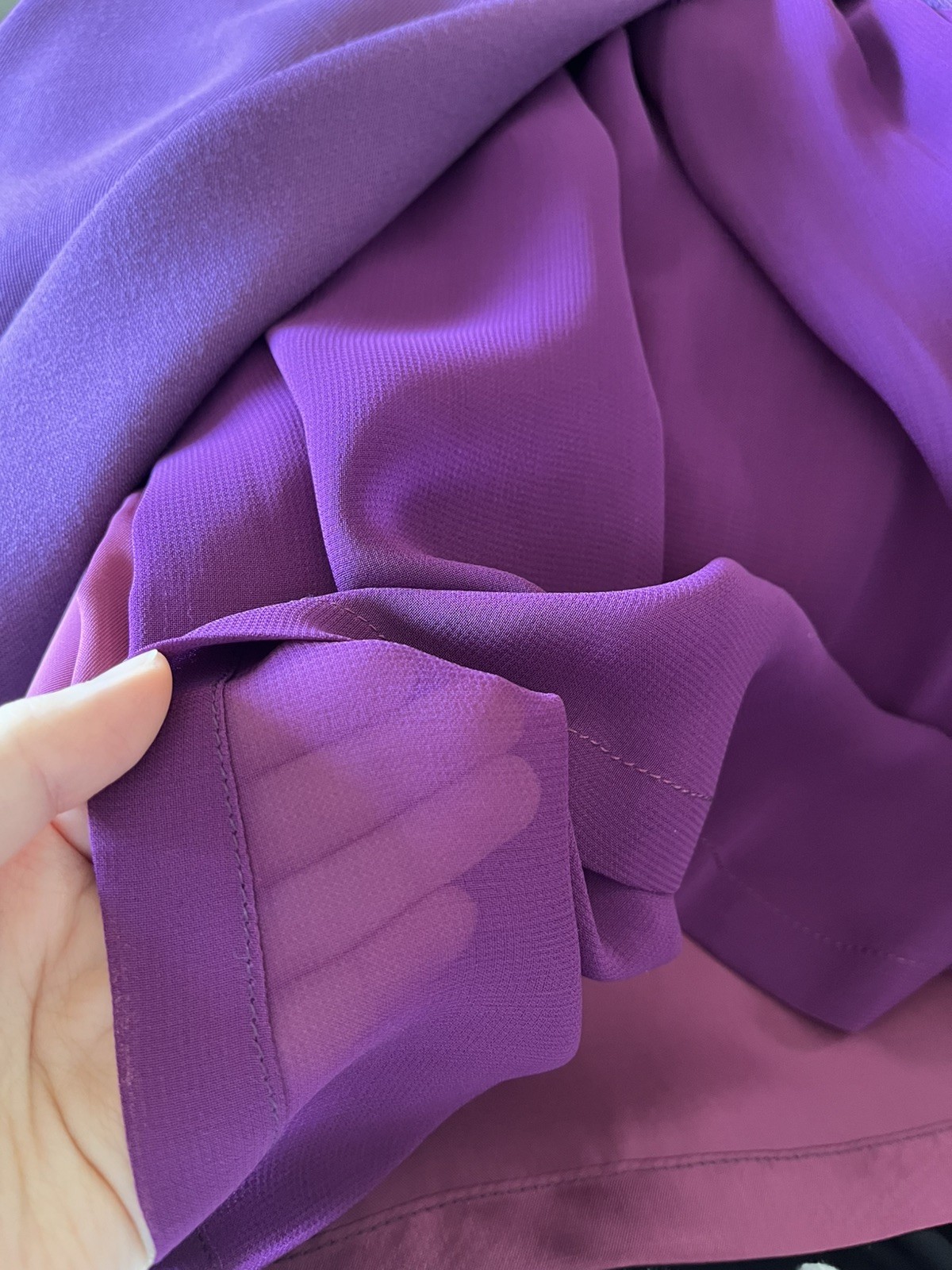Vintage GIANNI VERSACE VERSUS Purple Long Wool Skirt with Front Slit