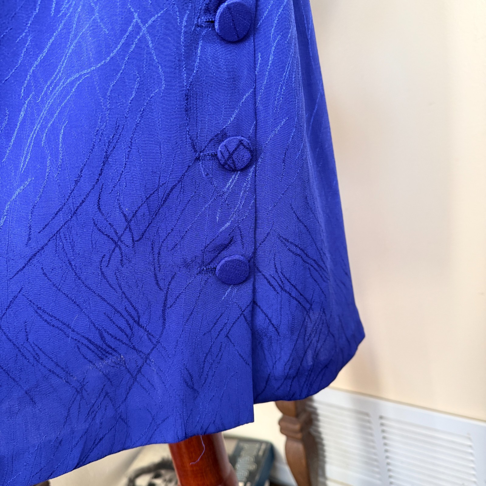 Vintage 80s Stuart Alan Blue Blouson Dress sz 10