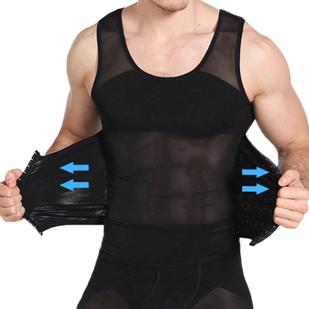 Men&rsquo;s Body Shaper Compression Vest Abdomen Shapewear Tummy Slimming Sheath Gynec