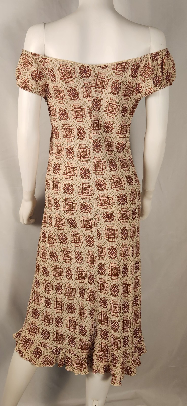 90s Rampage Batik Print Off Shoulder Sheath Hippie/Indie/SlowFashion 13