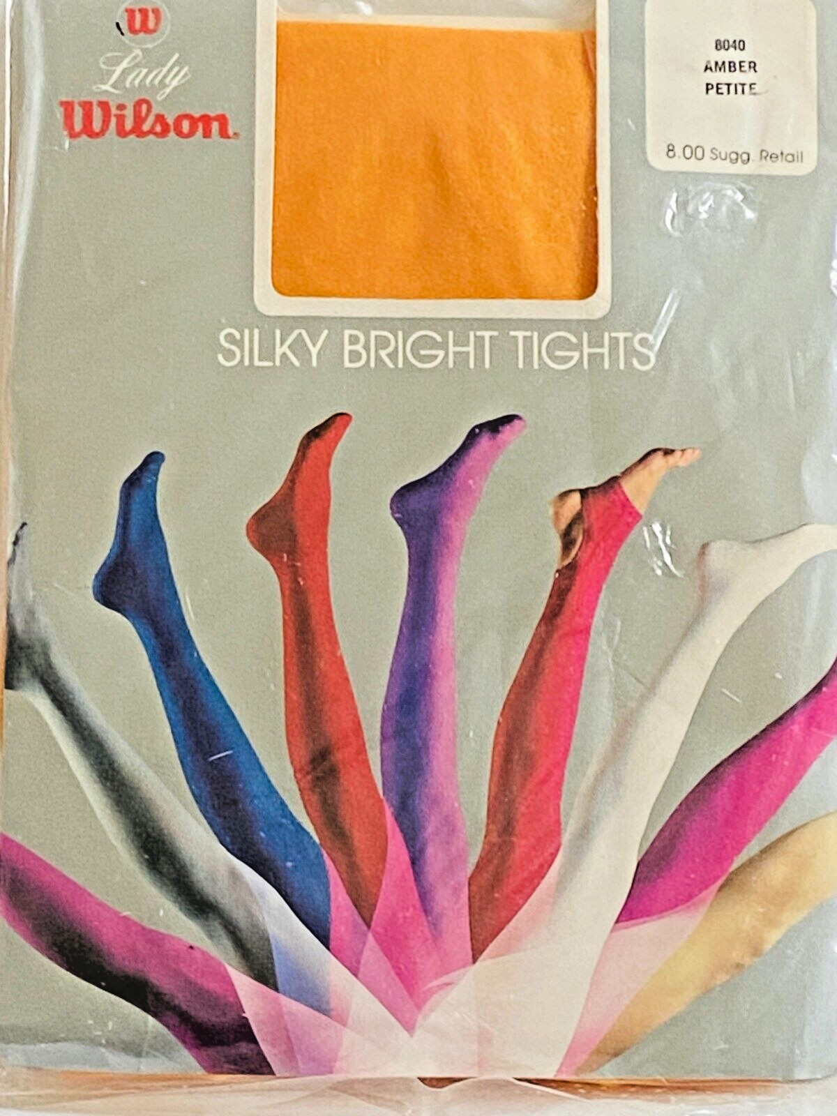 Vintage Lady Wilson Footed Tights ~ Bright Gold Shiny Nylon Spandex ~ sz Petite