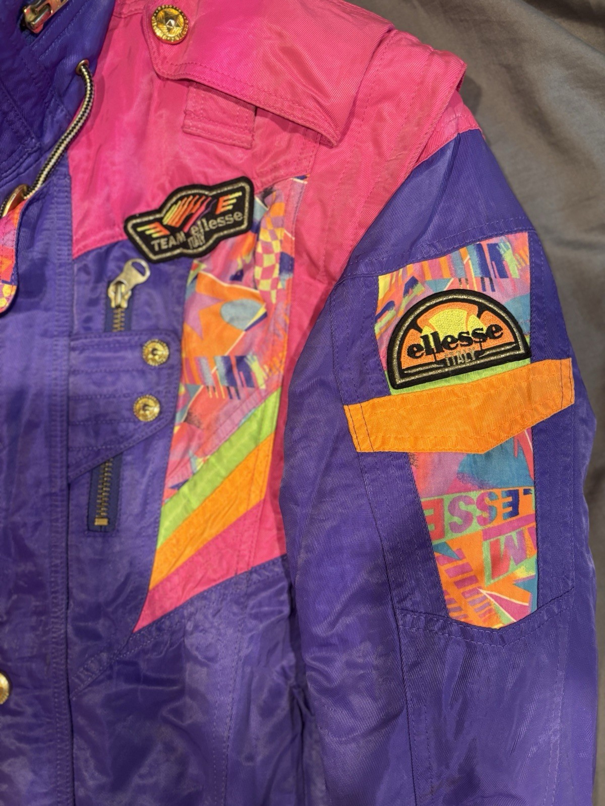 Ellesse Goldwin Vintage 90s – 80’s Jacket Rare Designer Size L Pink Purple