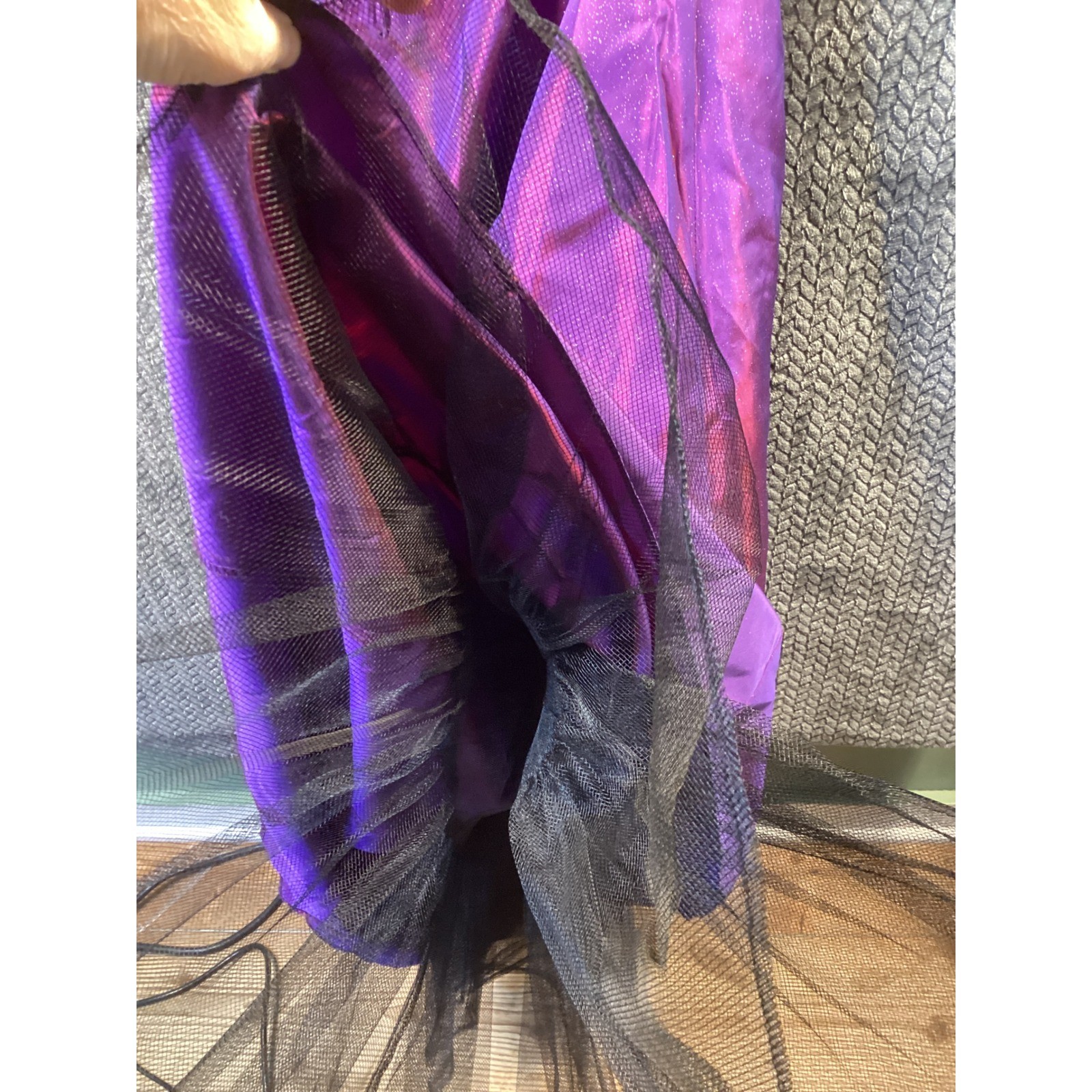 Roberta Vintage 90s Purple Iridescent Shimmer Gown Open Back Prom Dress Party