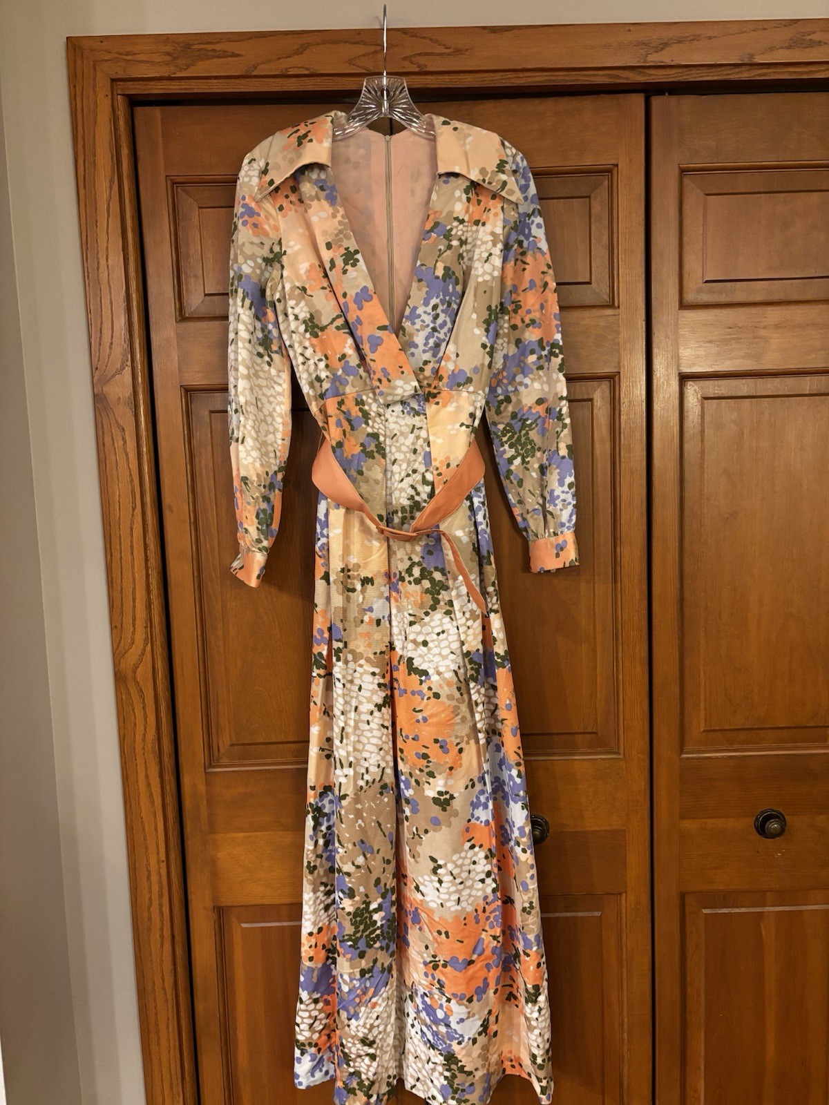 Vintage The Eva Gabor Look By Estevez 1970s Floral Dress Size 14
