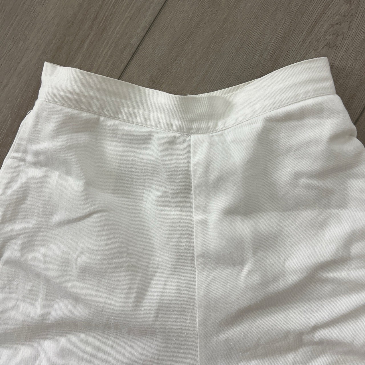 Vtg 40s High Rise White Cotton Cuffed Shorts Talon Zipper Pin Up Preppy 24”
