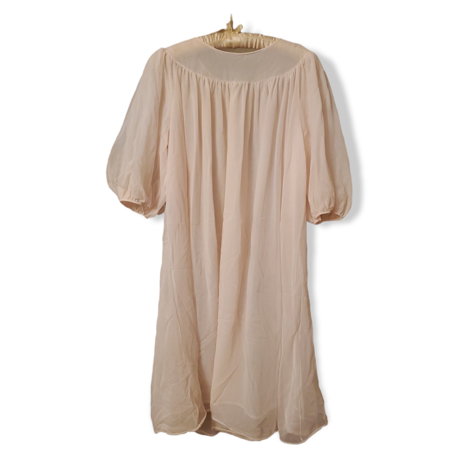 Vintage Val Mode Chiffon Full Flowy Nightgown Negligee Peignoir & Robe Set M/L
