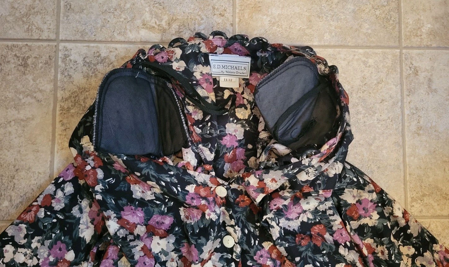 Vtg E.D. Michaels by Melanie Drucker Floral Sz 11-12 A-Line Dress Cottagecore