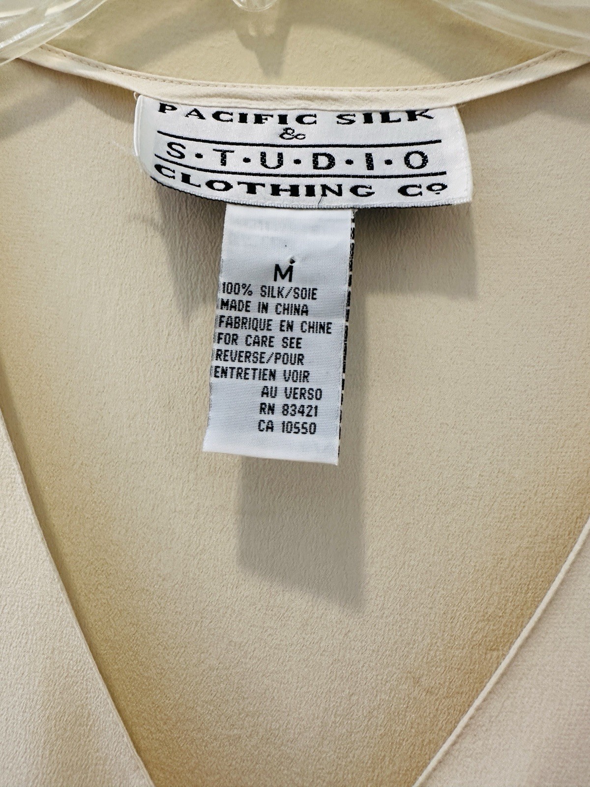 NwT VTG Pacific Silk & Studio Women 100% Silk Sleeveless Blouse Ivory Sz M Retro