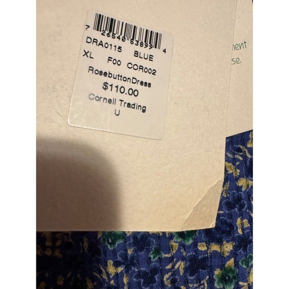 Vintage 1990&rsquo;s NWT April Cornell Floral Blue Yellow Maxi Prairie Cottage Dress