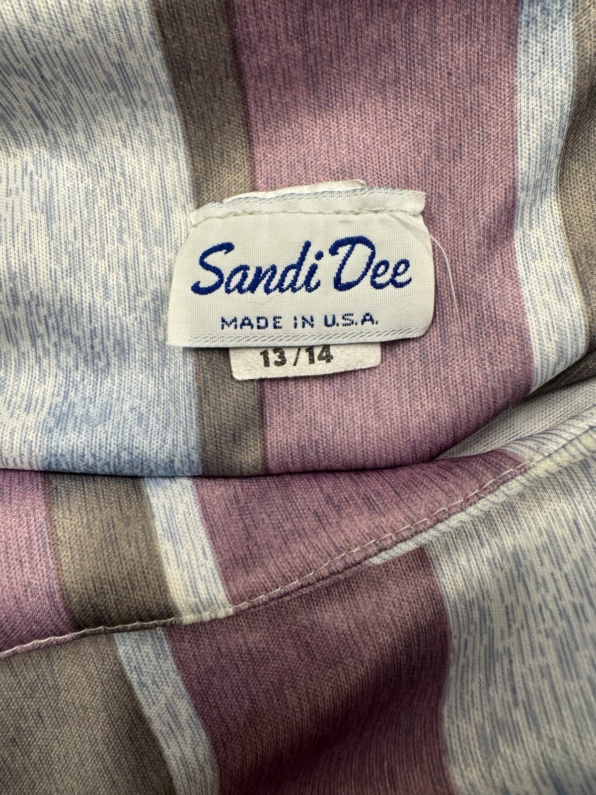 VTG Preowned Sandi Dee Multicolor Dress Size 13/14 Bust 20&Prime; Item #PHK7690