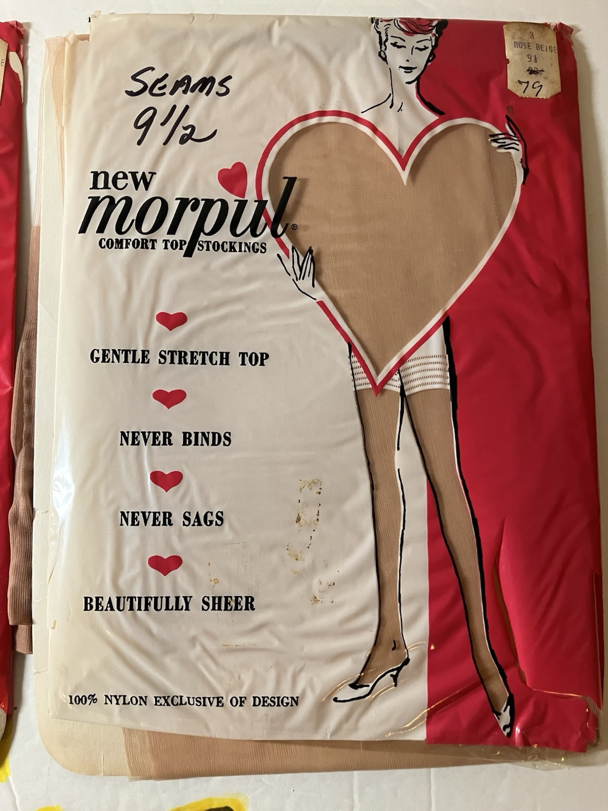 3 PAIR 1940 FULL FASHIONED GLAMOUR SHEER NYLON STOCKINGS CUBAN HEEL SEAMED BEIGE