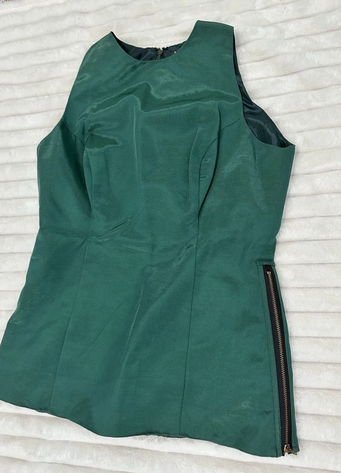 VTG Fiandaca Small 2 Piece Skirt Set Emerald Green 100% Wool Made In USA Rare