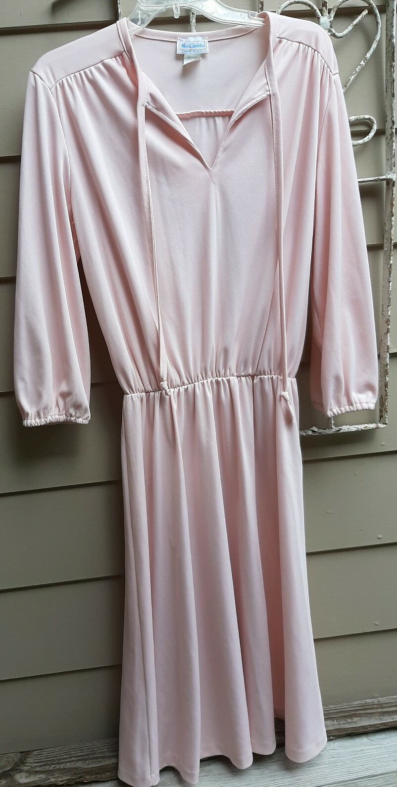 Vintage 70&rsquo;s women&rsquo;s dress pink w/ elastic waist by ME & Christel size 17/18