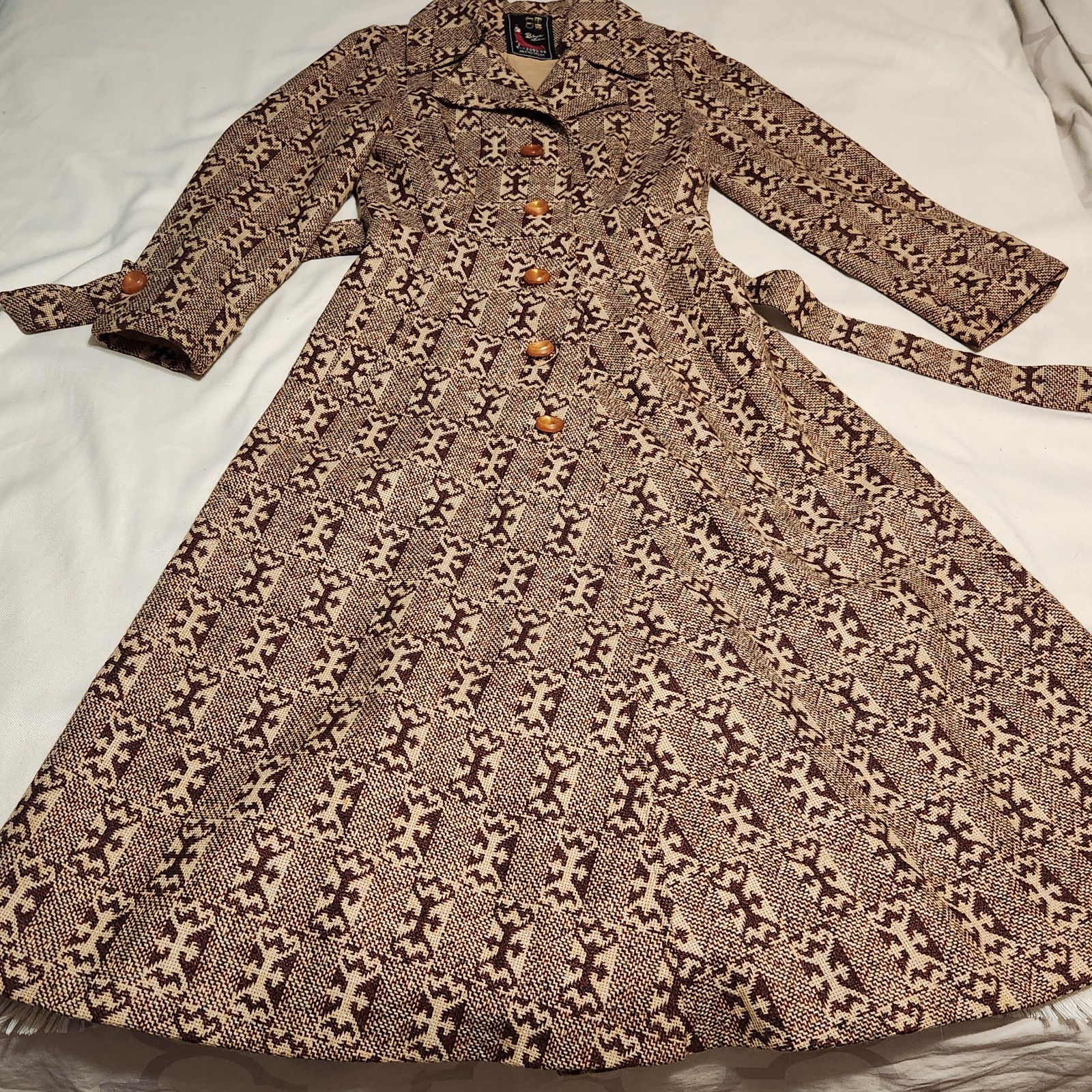 Mint True Vintage 60s Maxi Coat British Hong Kong Ultra Mod classic