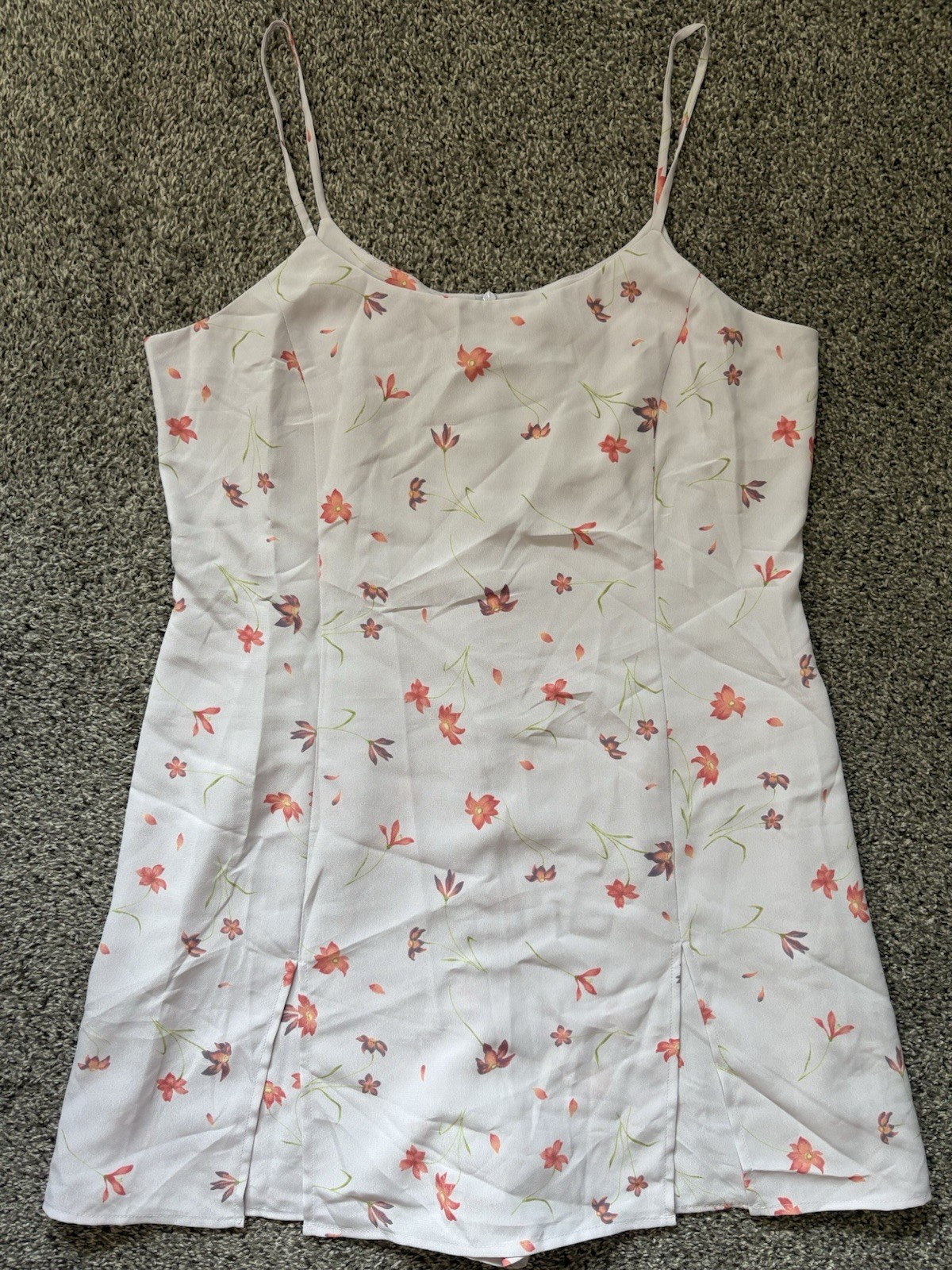Vintage 90s Express Deadstock Cami Romper Skort Purple Floral 13/14 Large
