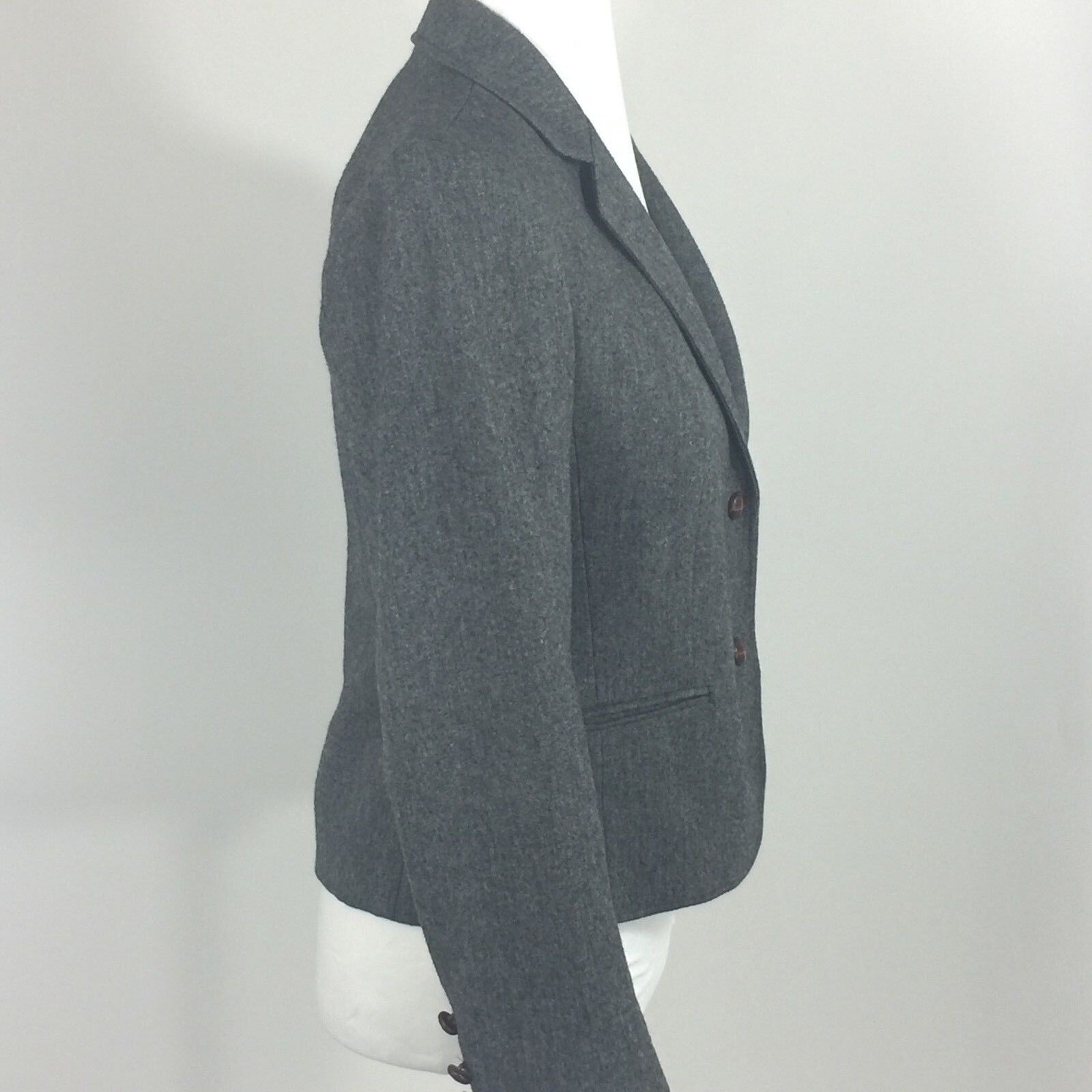 Larry Levine Womens Medium Blazer Wool Grey Union Made Vintage
