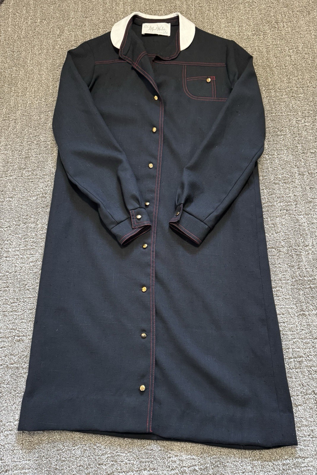 Alfred Werber vintage black button up dress size 10