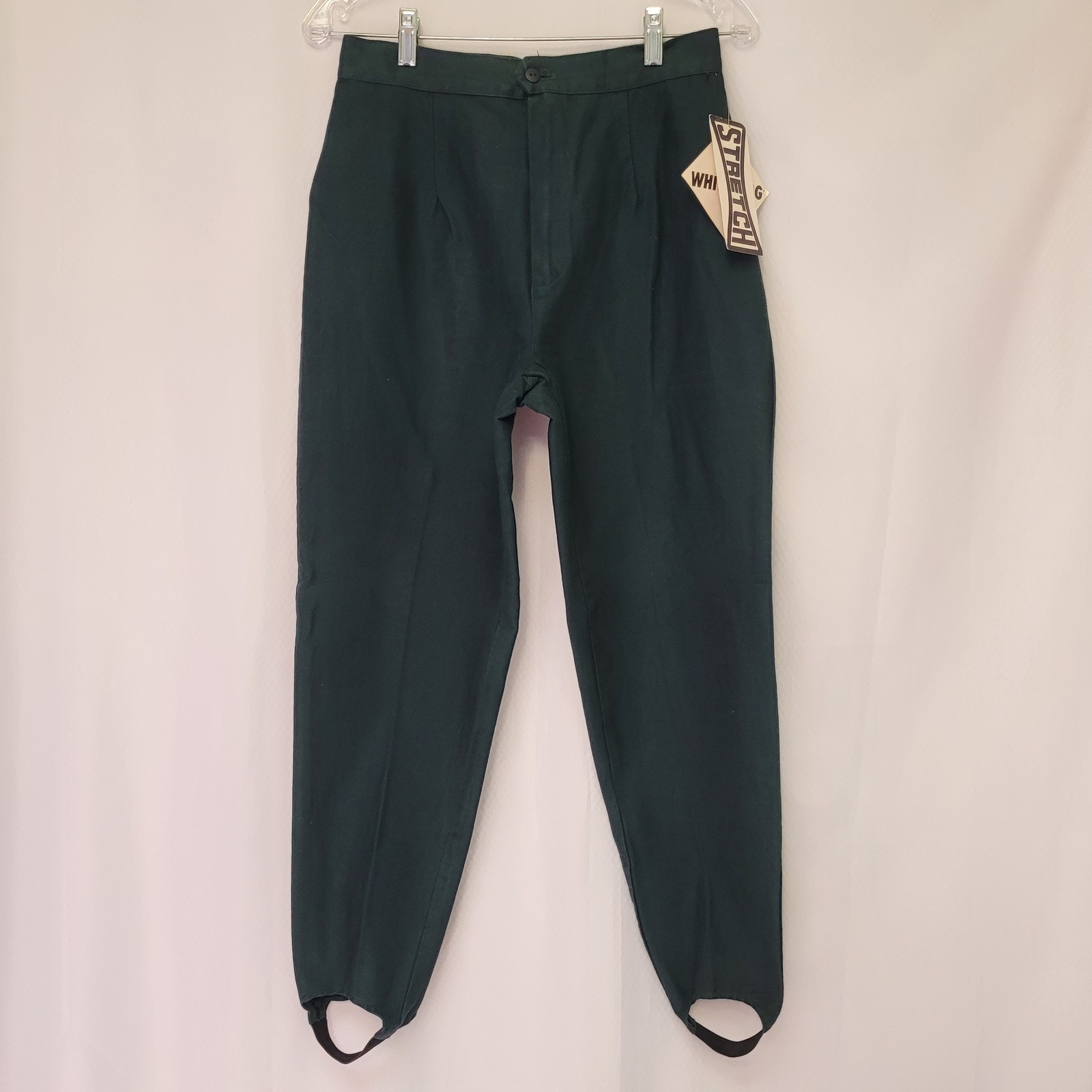 NOS Vtg 80s White Stag Hunter Green Stirrup Pants Stretch High Rise Wmn&rsquo;s 8 P