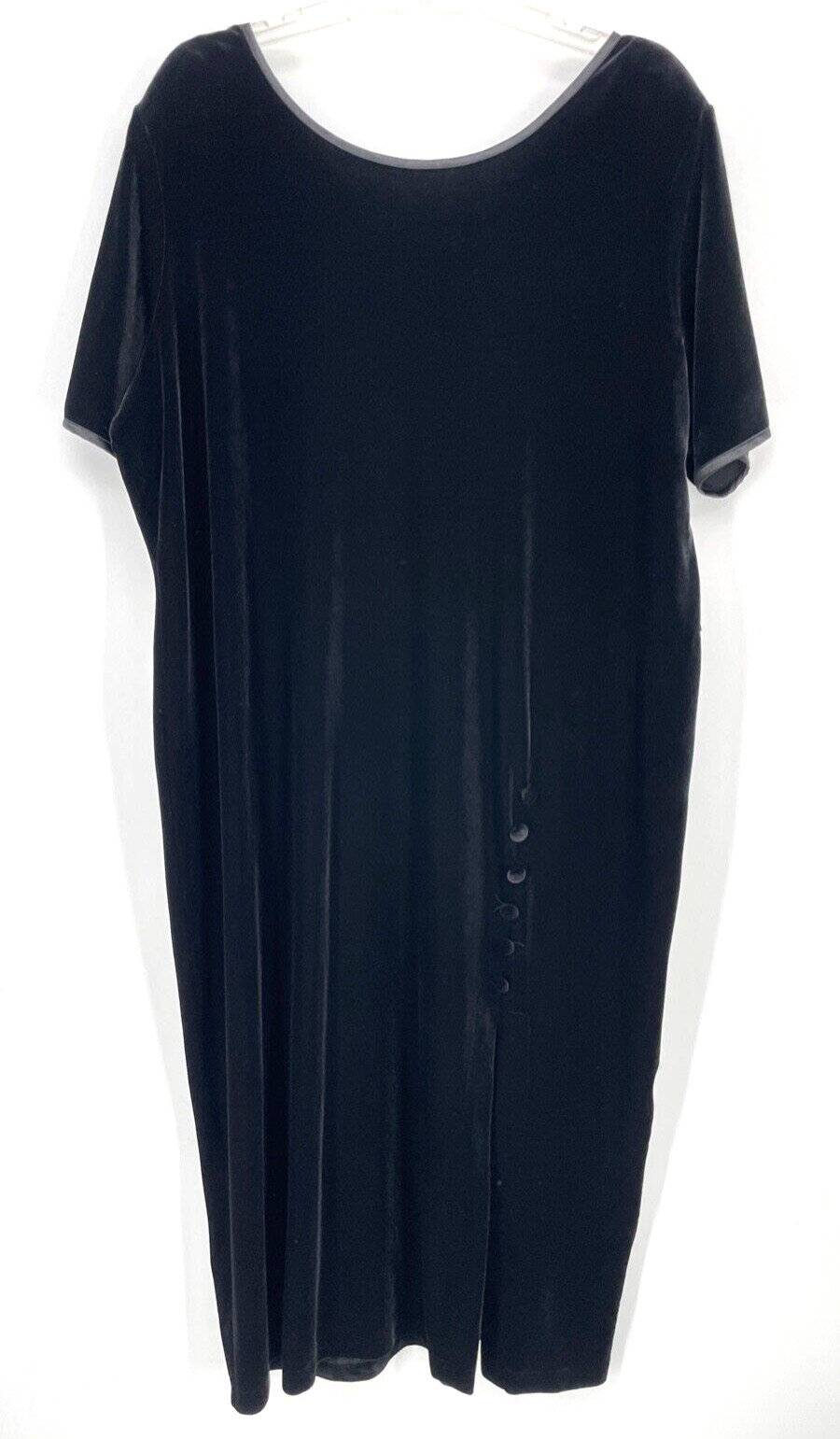 VTG Jacqueline Ferrar women&rsquo;s 22W/2X Black Velvet Velour midi shift dress Y2K