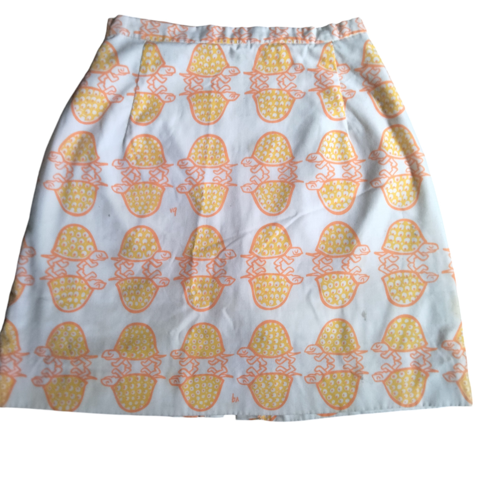 VTG 60&rsquo;s Rare Vested Gentress Hand Screened Print Turtles Skirt with Shorts Sm