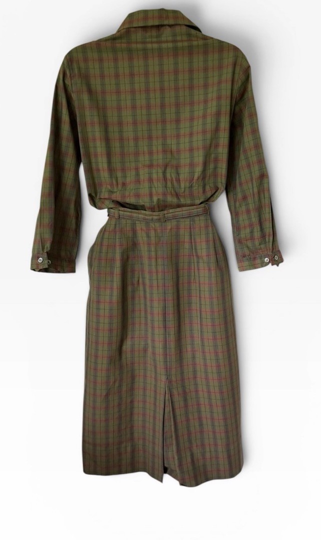 Vtg 50s White Stag Plaid Shirtwaist Dress 38” Bust Broken Zip 23&Prime; Waist