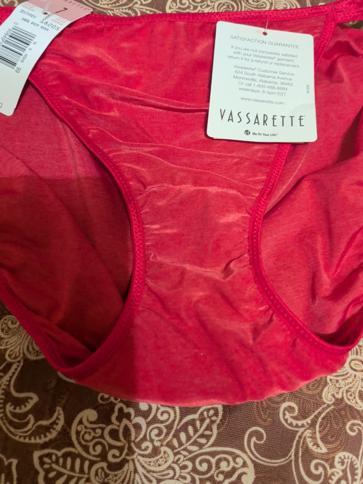 Vintage Vassarette Satin Double String Bikini Panties Size 7