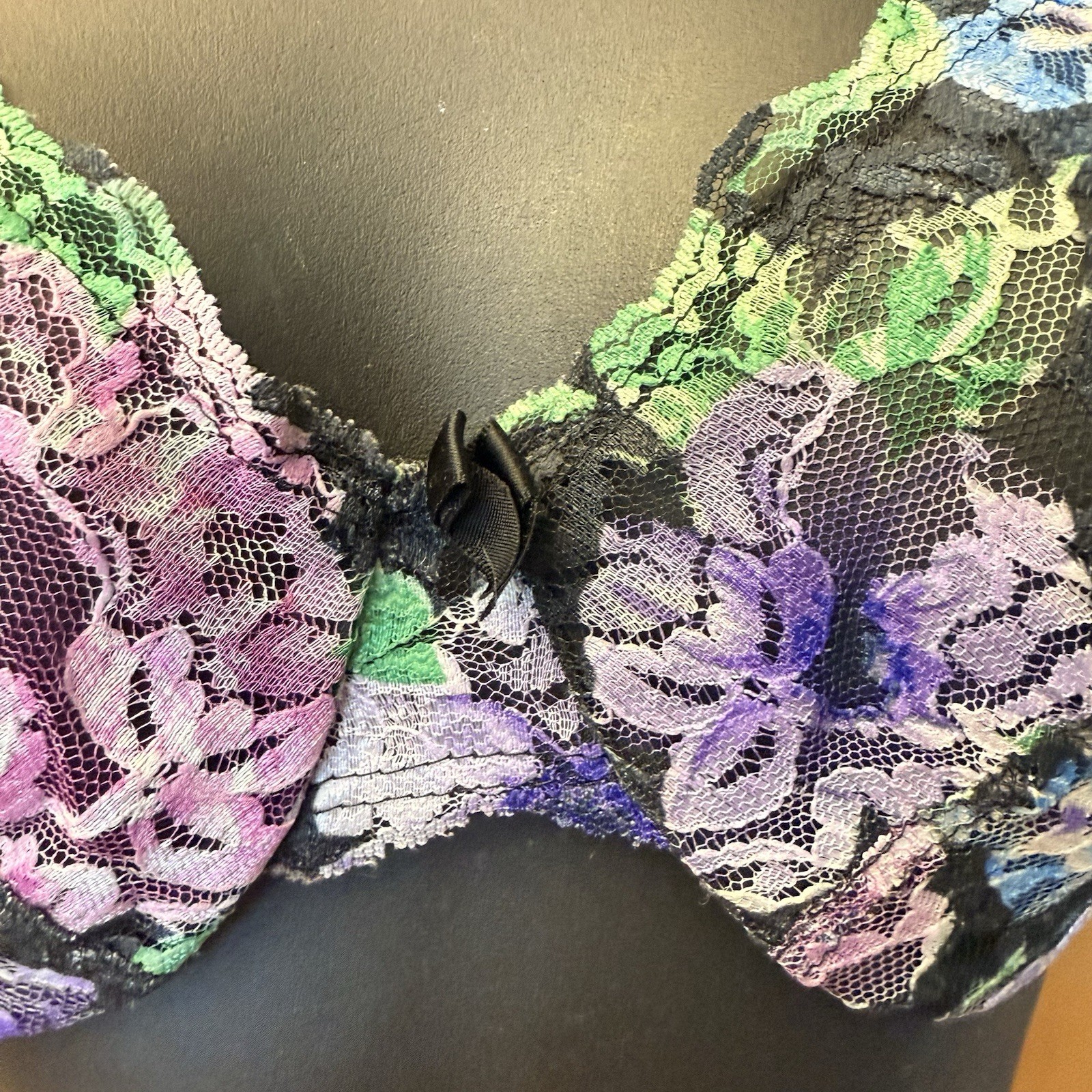 Vintage Warner’s Lace Royale Bra Size 34C Sheer Nylon Lace Underwire Unlined