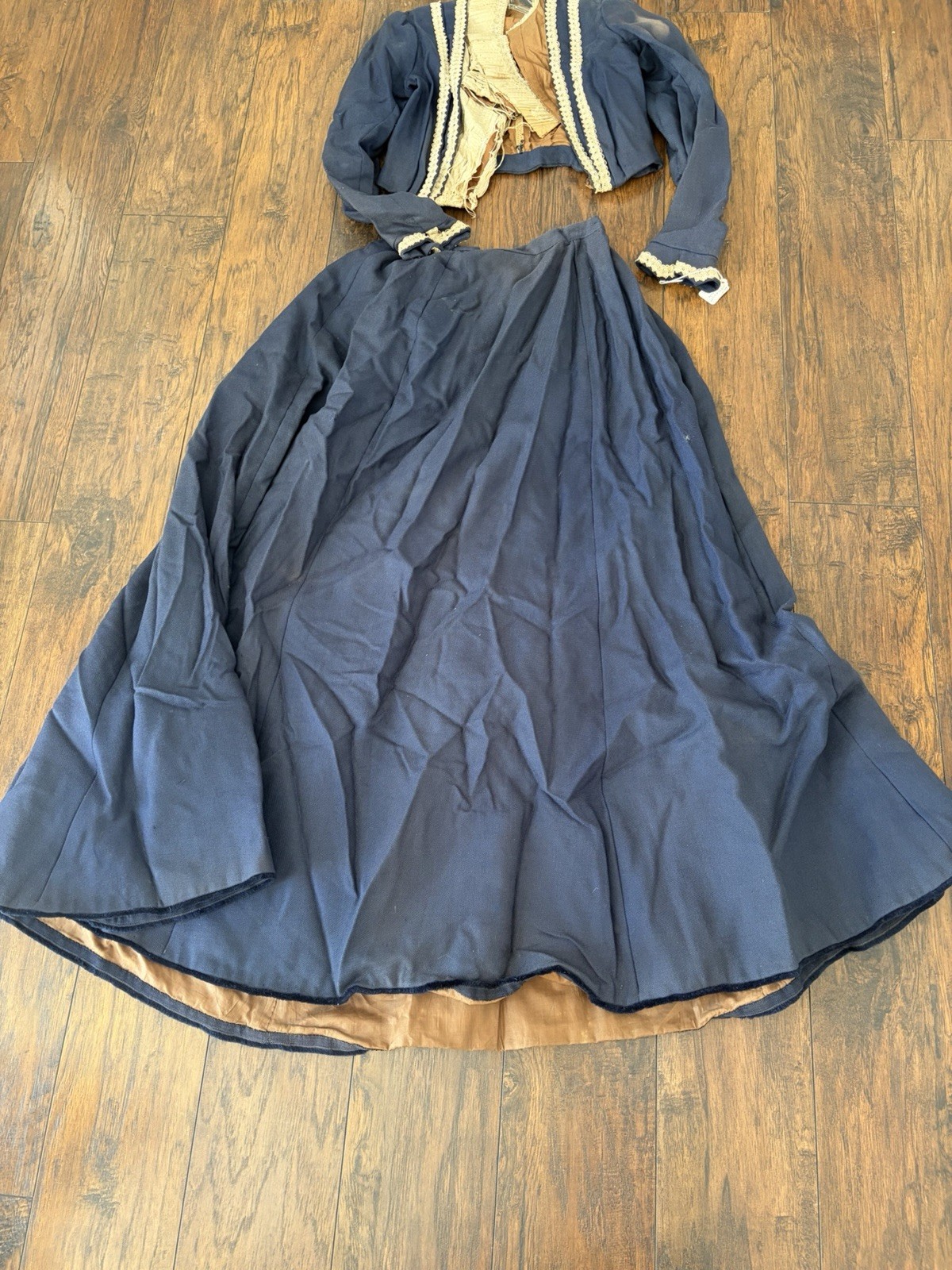 Victorian Heavy Blue Winter Walking Suit