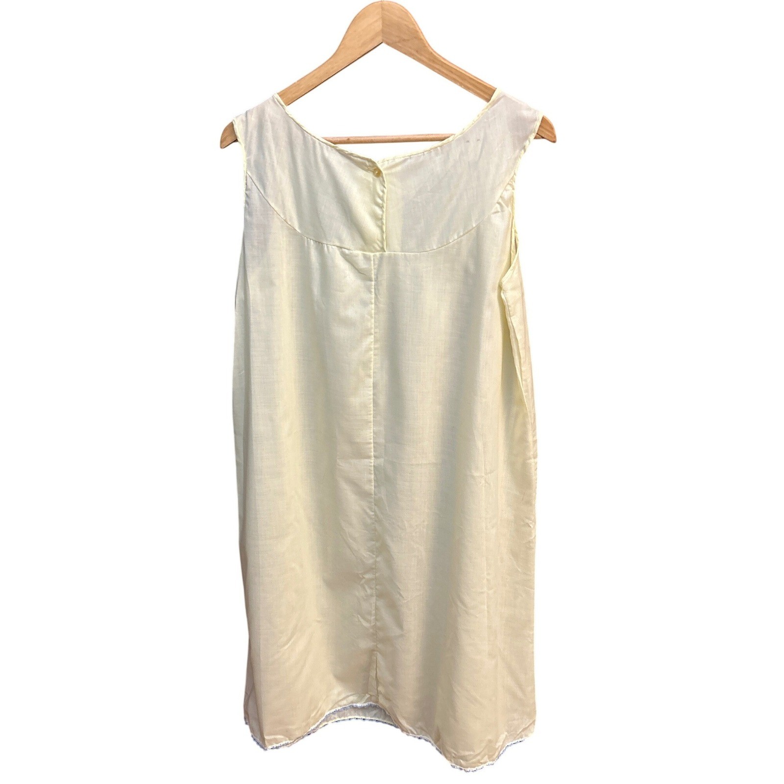 60s Miss Fashion Nightgown Yellow Floral Embroidery Cottagecore Grandma Core