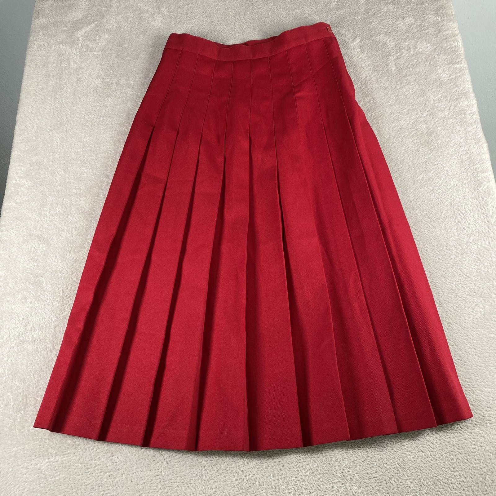 Vintage Take 1 Pleated A-Line Midi Skirt Women&rsquo;s 12 Red School Office