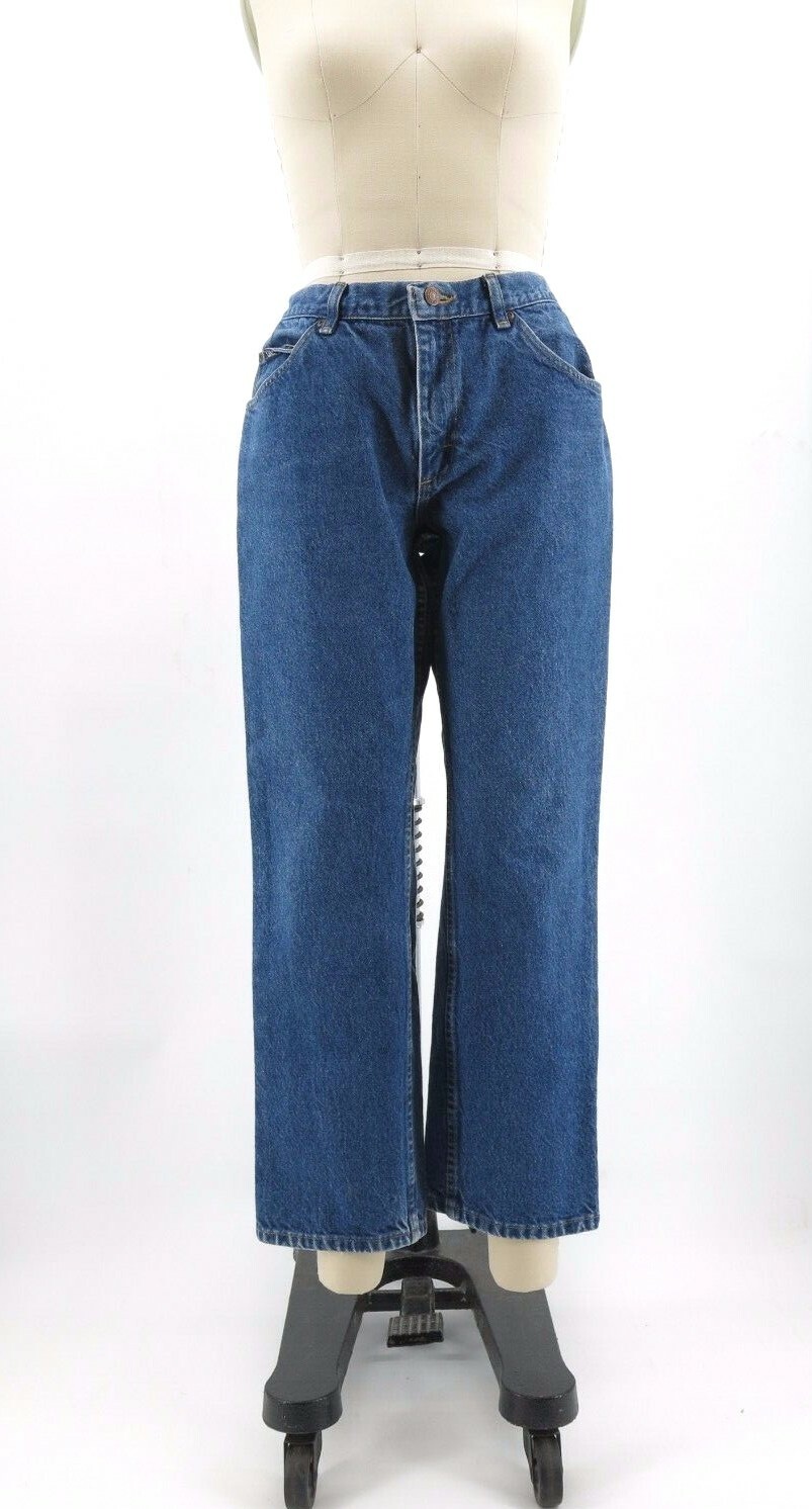 Vtg 80s LEE Dark Wash High Waisted Women&rsquo;s Boot Cut Jeans 32.5&Prime; x 28&Prime;