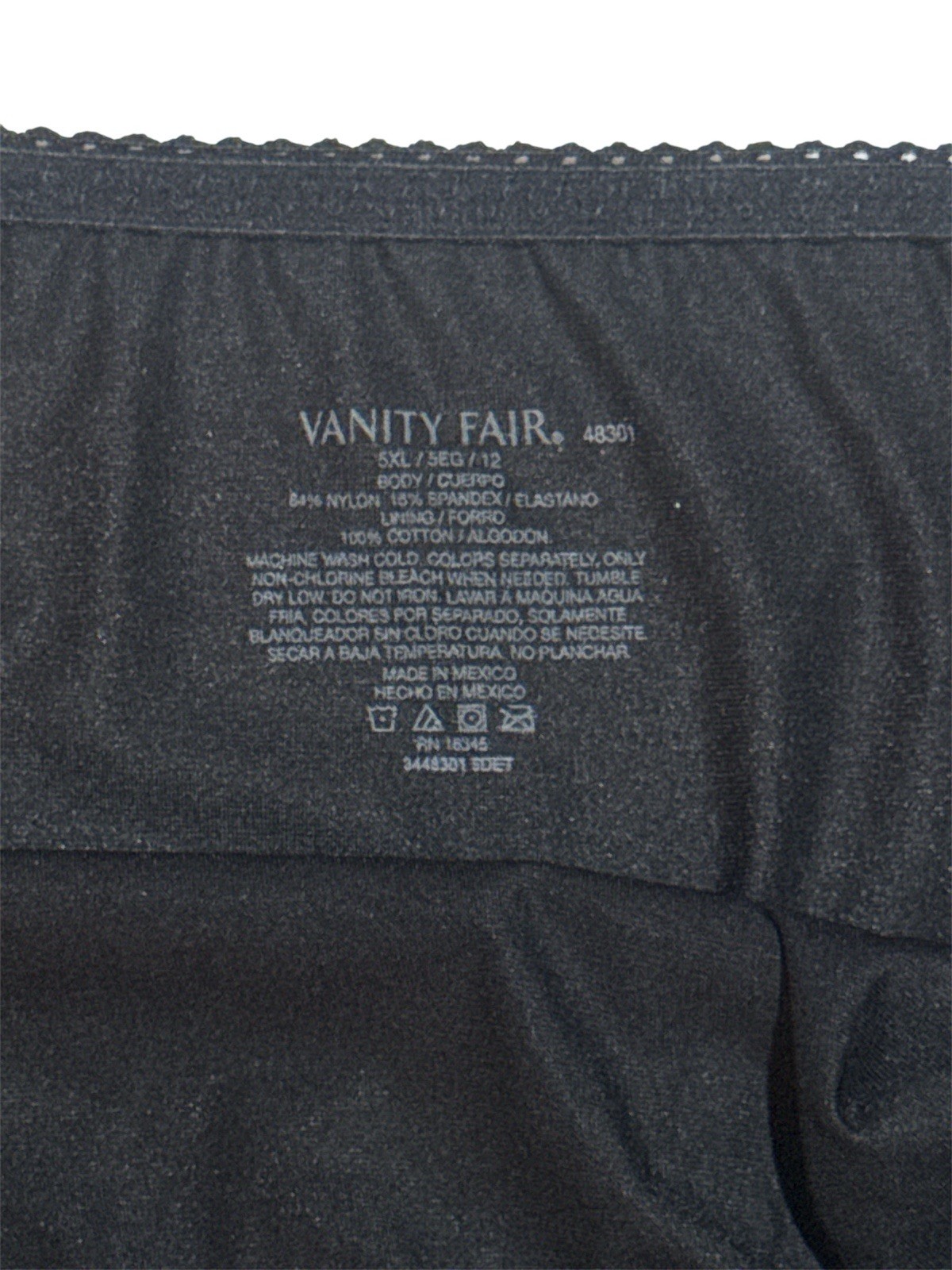 Vanity Fair Second Skin Panties 48301 Liquid Smooth Satin Hi-Cut Women’s 12/5XL