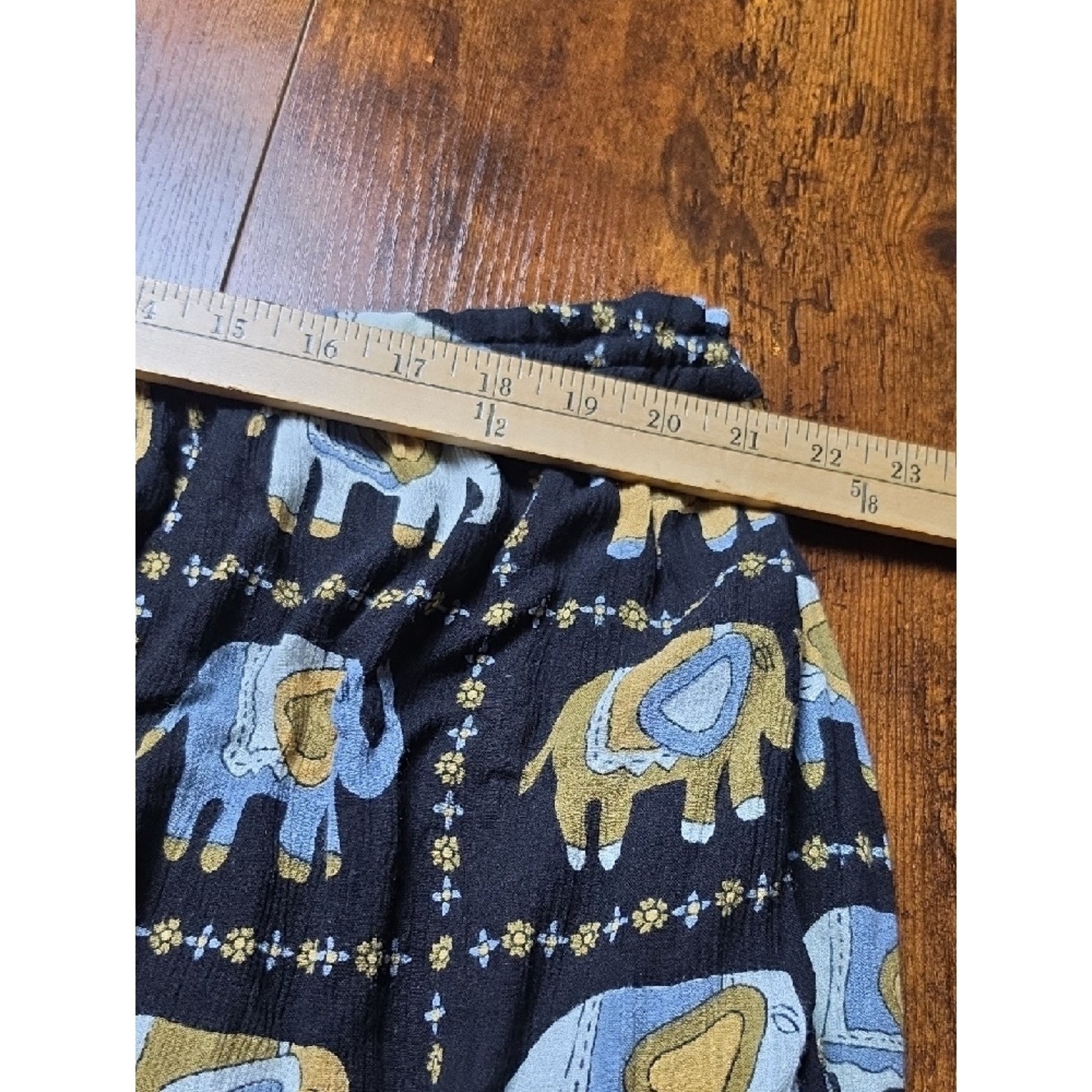 JEWEL QUEEN | Vintage Elephant Print Two-Piece Button Down Tunic Pants Set | XL
