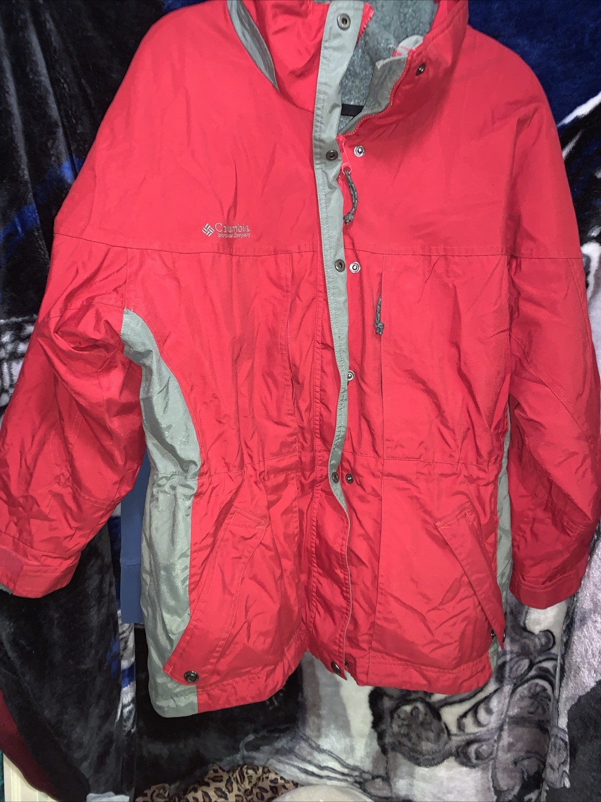 Woman’s 90s Columbia extra large winter coat insulated Rare Red And Gray