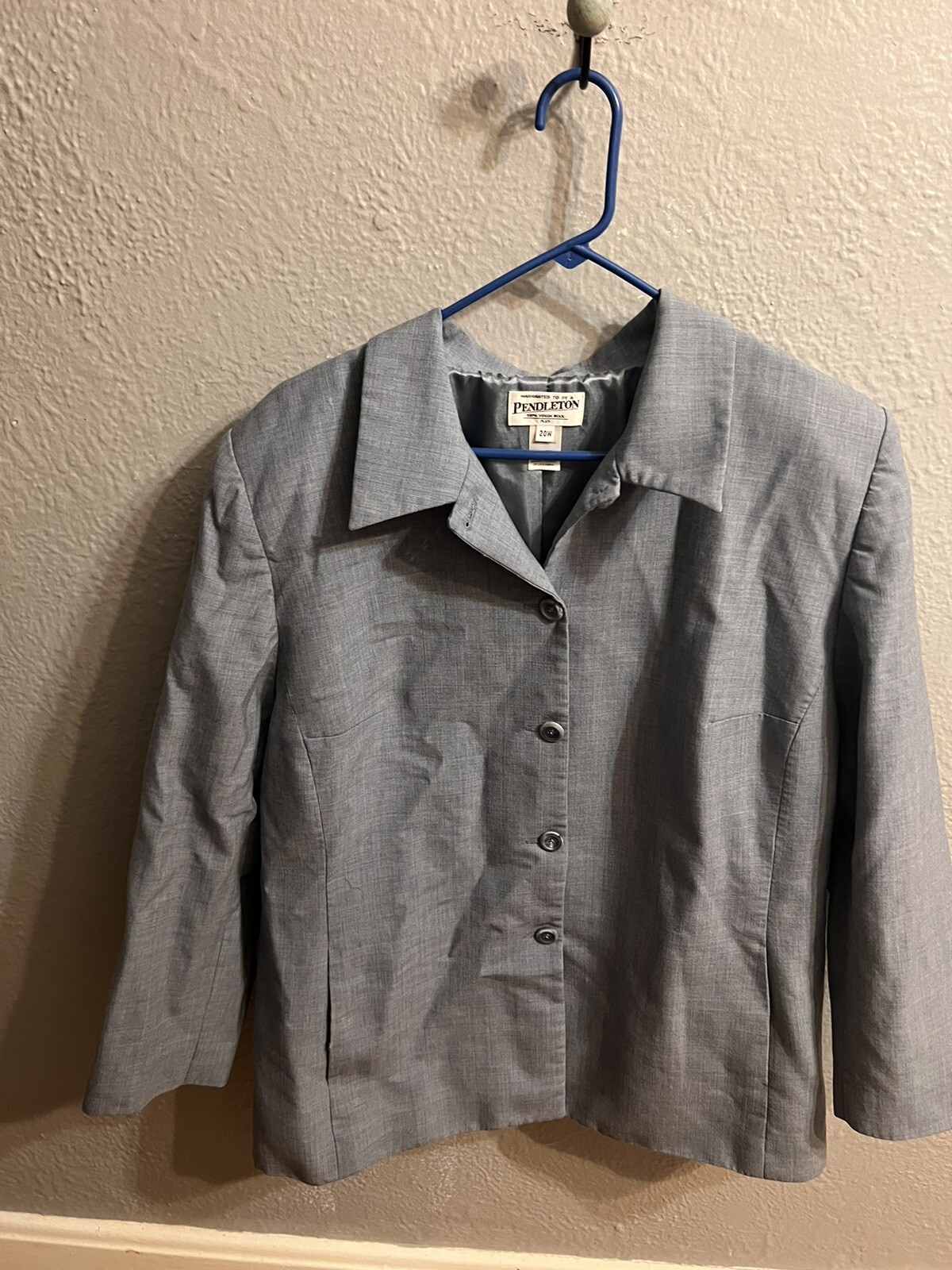 Pendleton Jacket Womens 20W Blue Wool Blazer