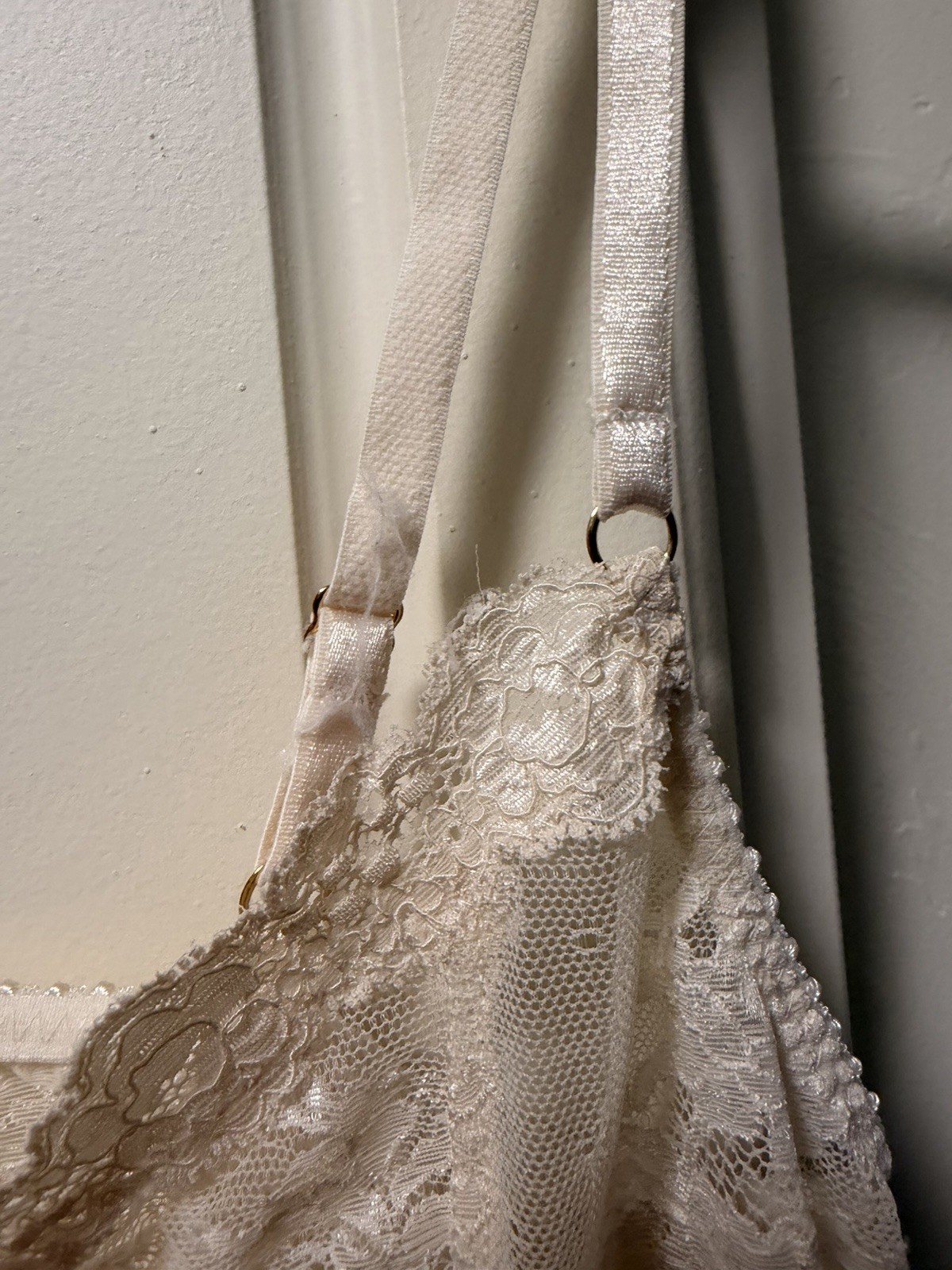 Vintage Arianne Cream Floral Lace Camisole Tank Top Sheer Lingerie Y2K