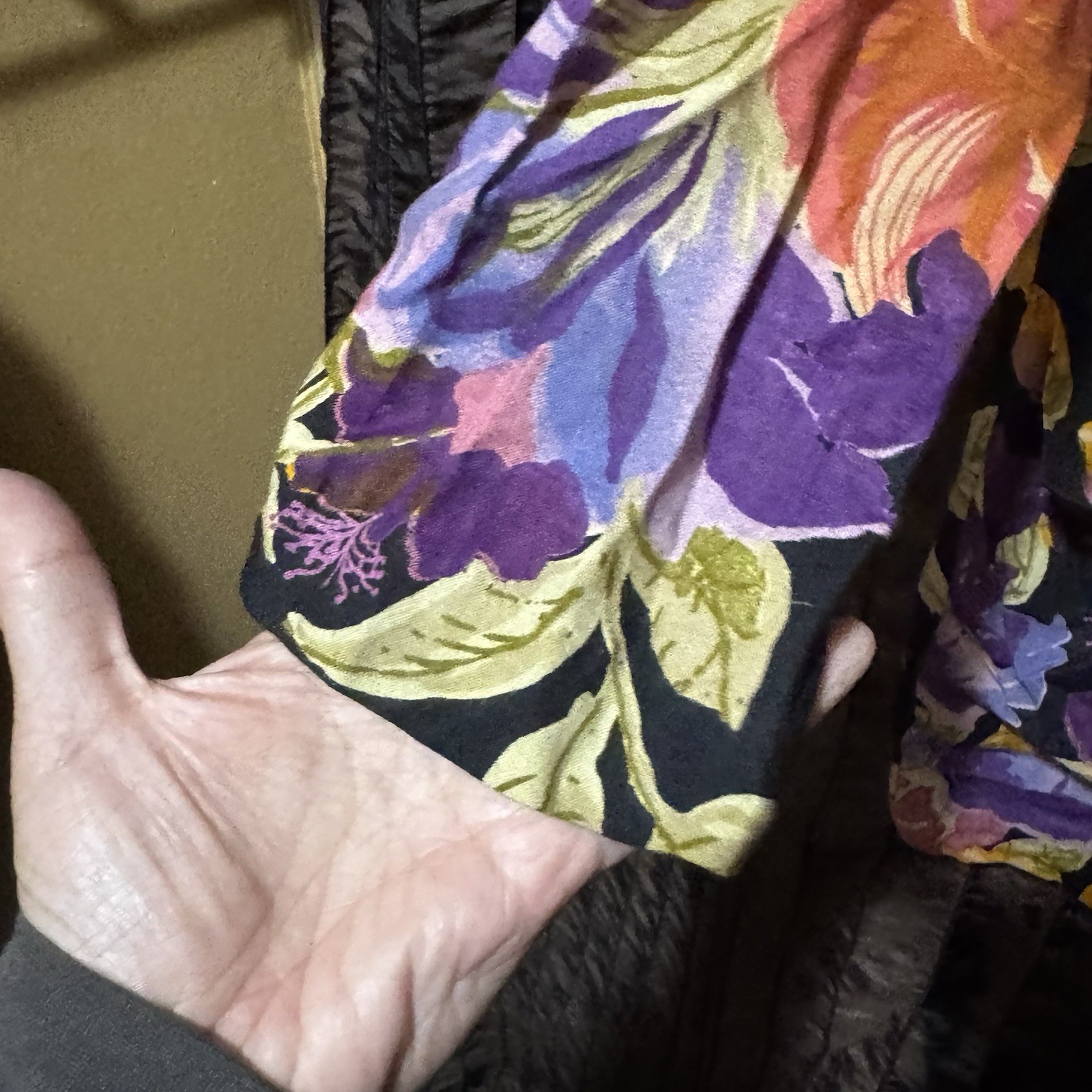Floral Blazer Jewel Tones Oversized Long Size Women’s Medium Vintage 1980s