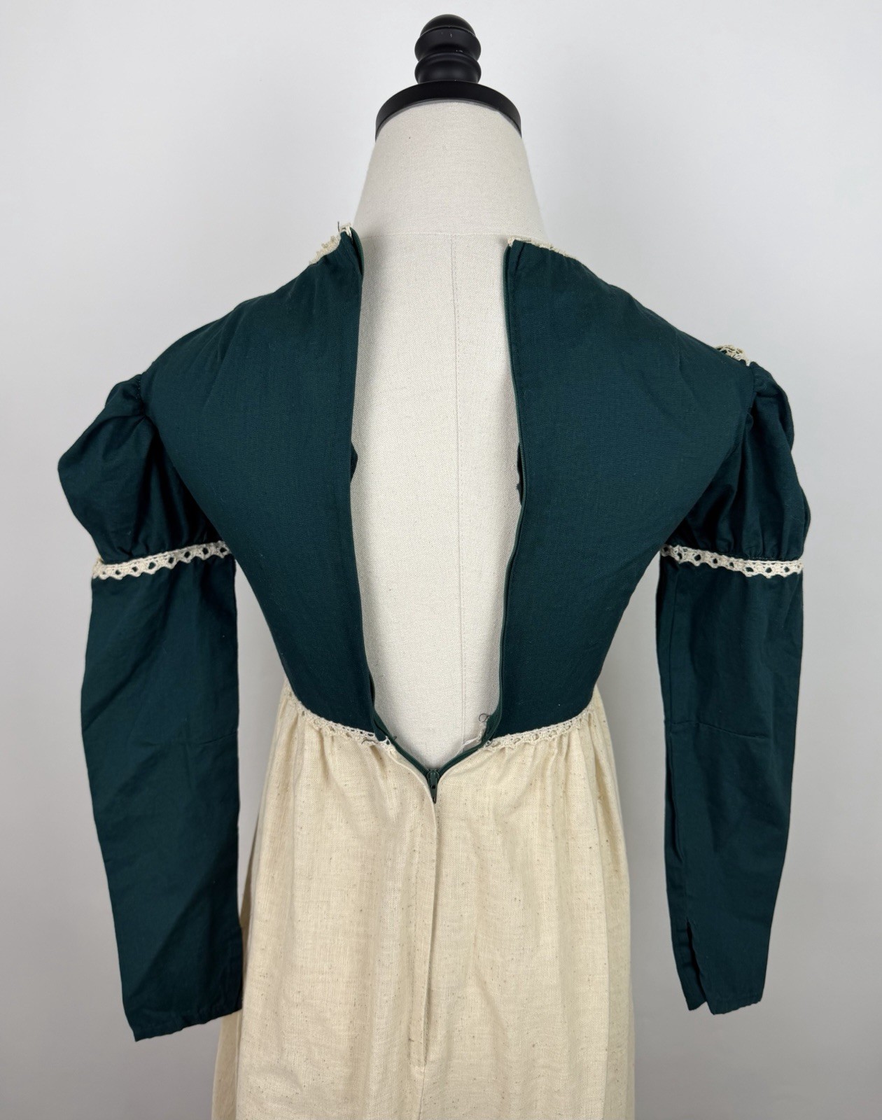 Vintage Gunne Sax Black Label Dress Forest Green Corset Medieval Renaissance 70s