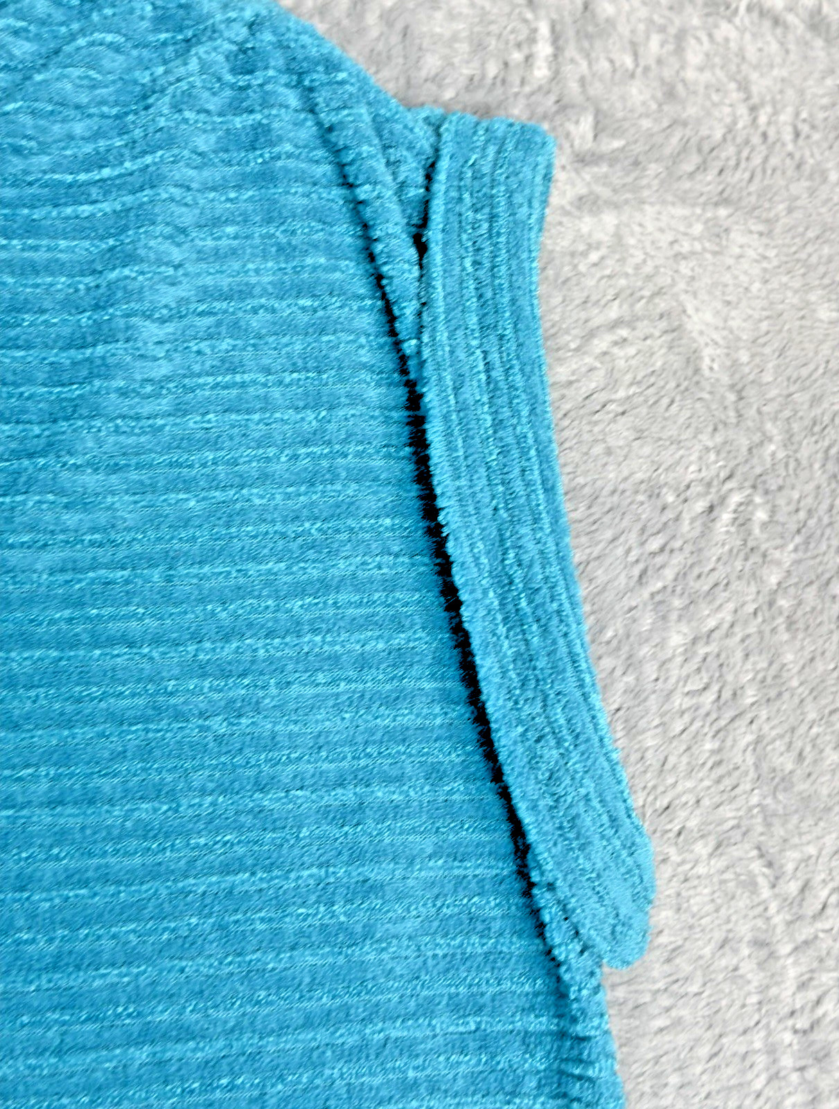 VTG Eccobay Cap Sleeve Johnny Collar Tank Turquoise Blue Poly Knit Sz Large