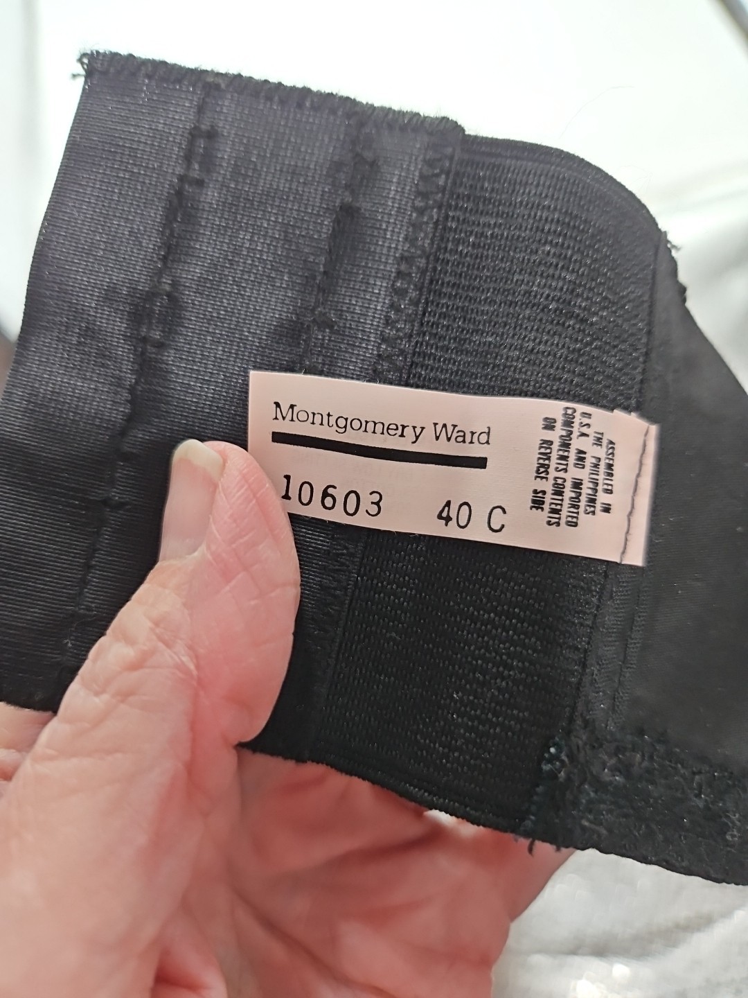 Montgomery Ward Full Figure Bra 40C Soft Shoulders Adjustable Cushioned Black