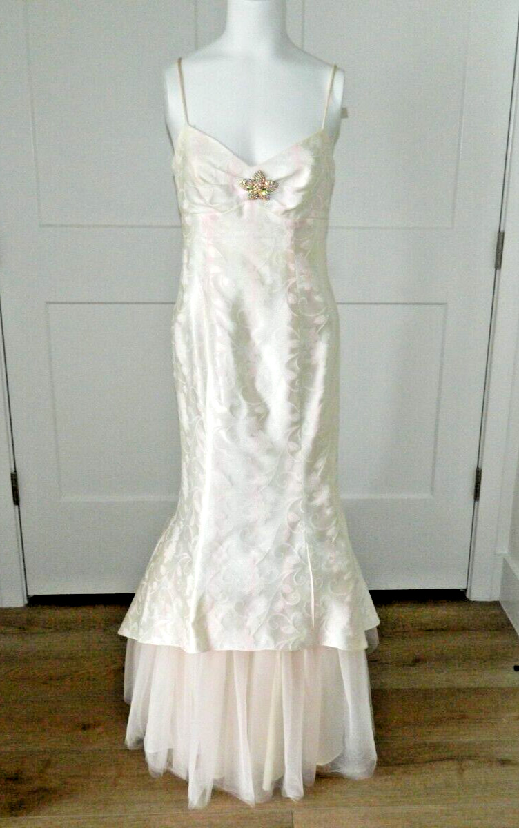 Vintage Zum Zum Irridescent Tulle Trumpet Special Occasion Dress sz 0