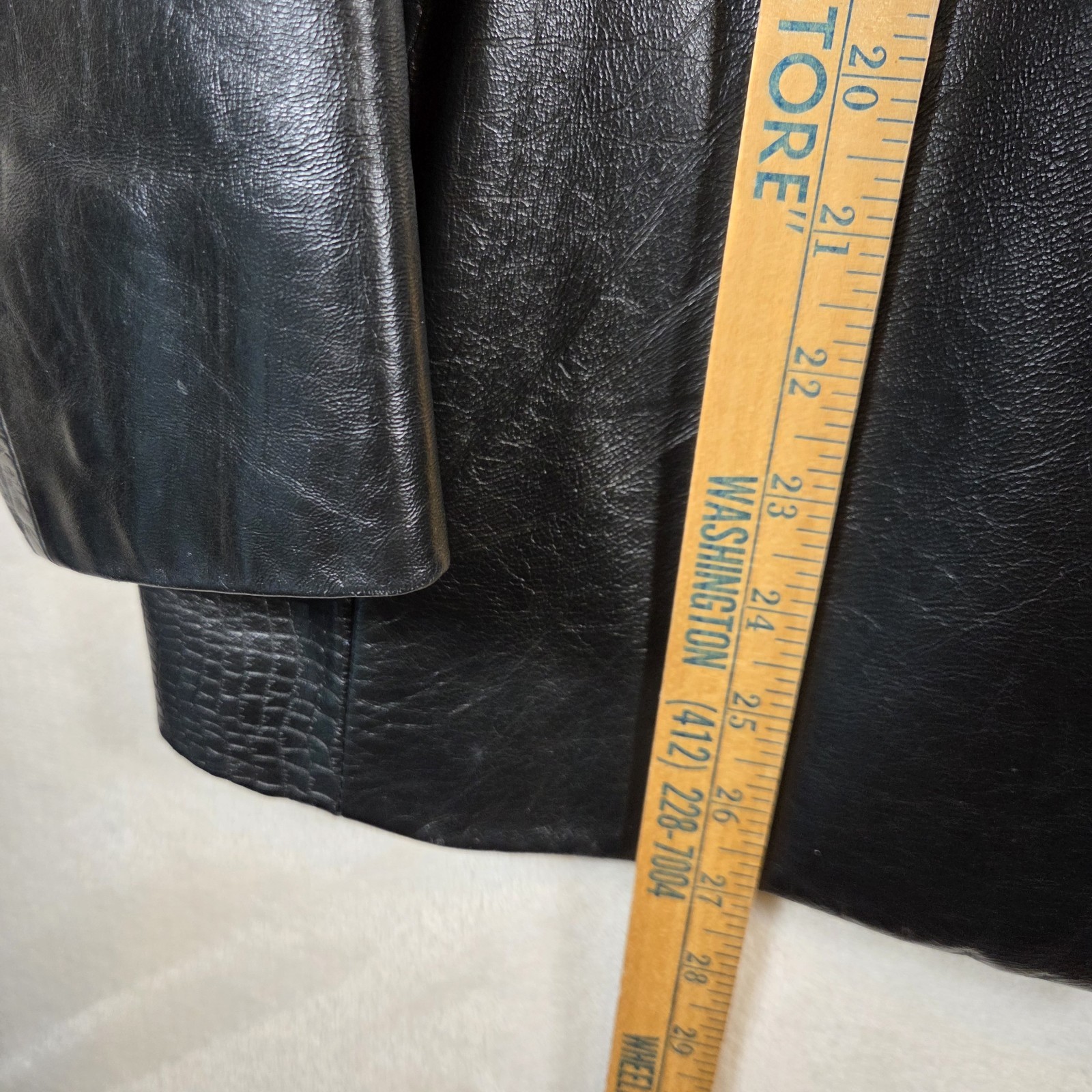 Wilsons 80s Black Leather Jacket Blazer Women’s Vintage Snakeskin Accent