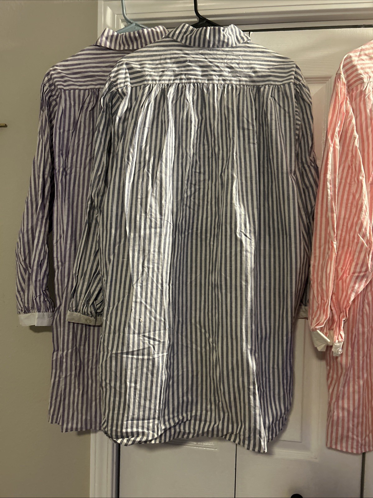 VTG Cherokee Striped Long Cottagecore Sleep Shirt Lot Of 3 NOS Deadstock 80s 90s
