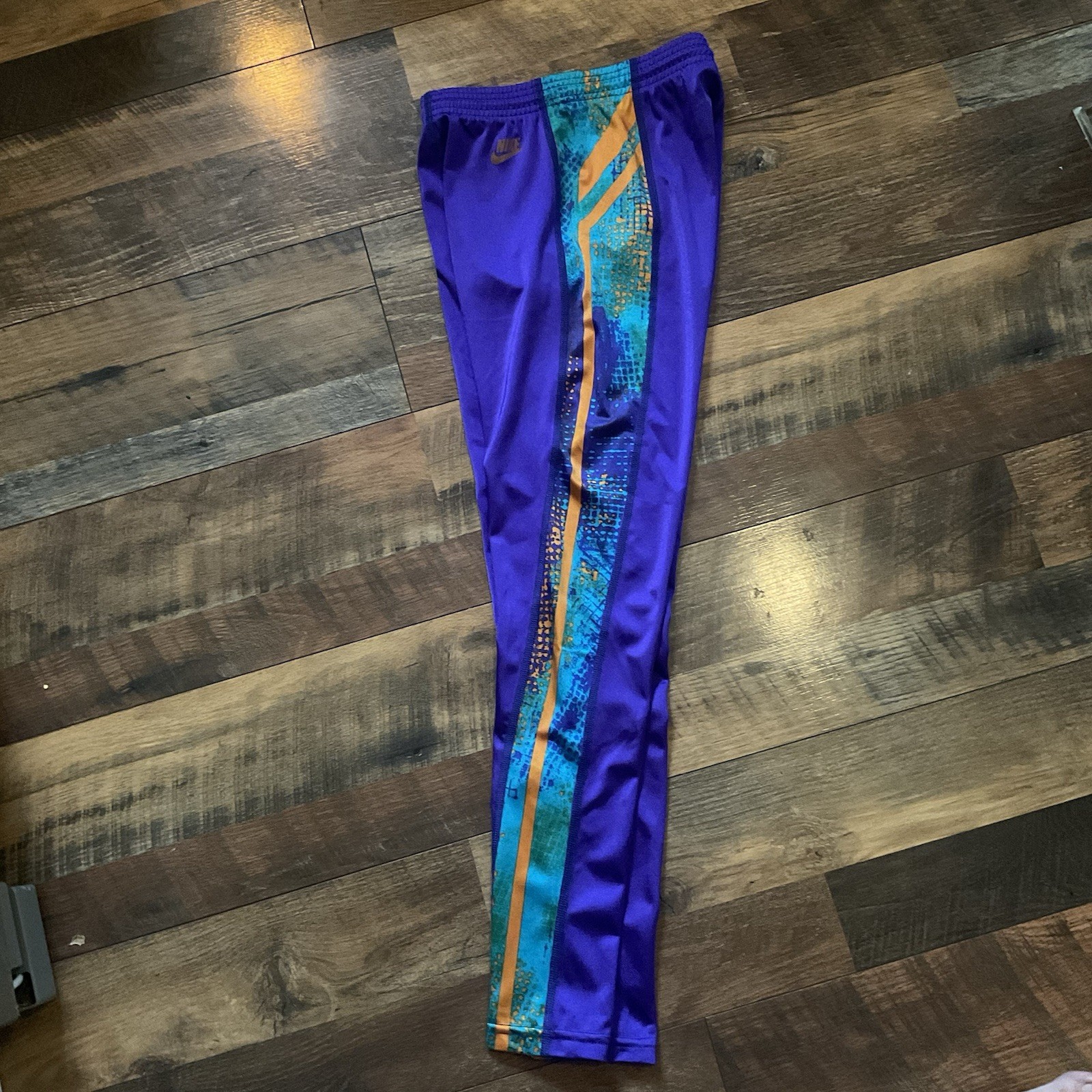 Vintage Nike Shiny Purple Side Stripe Spandex Leggings M