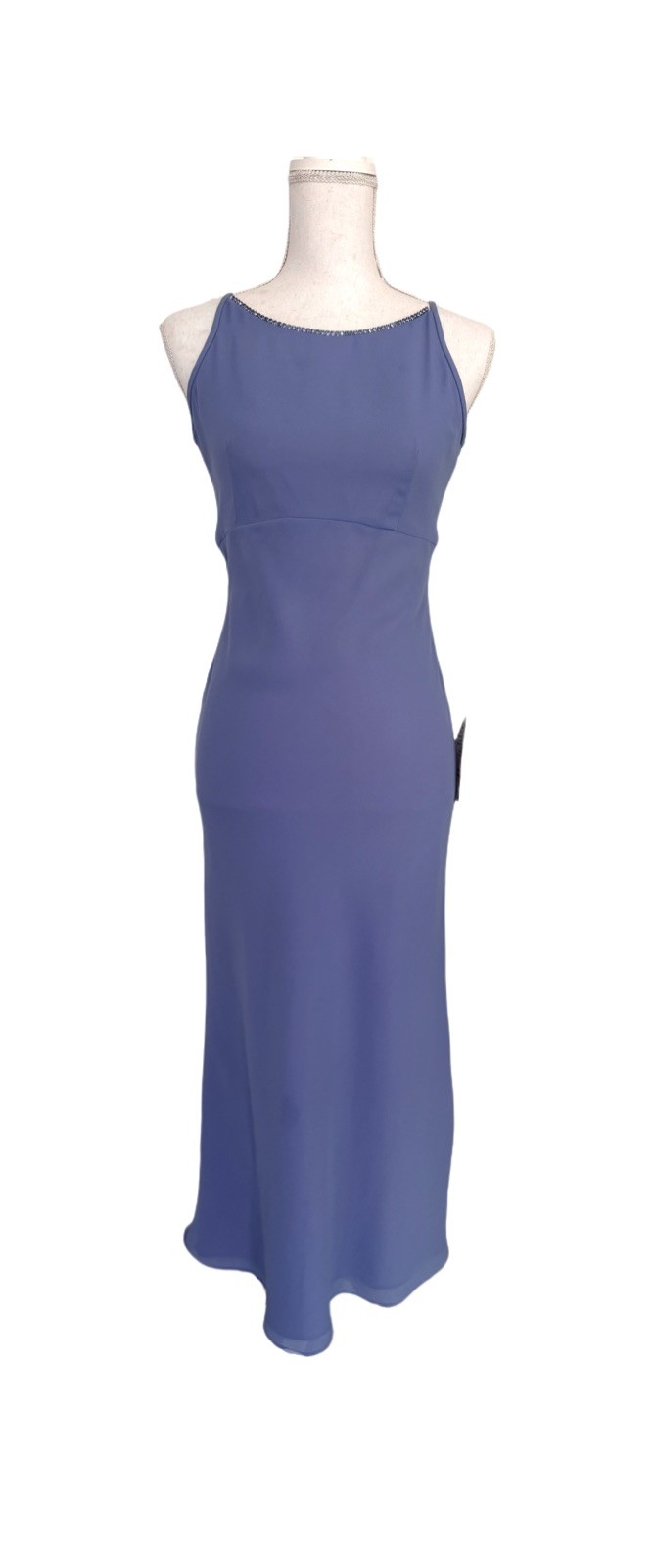 Vintage 1990s Gunne Sax Jessica McClintock Periwinkle Rhinestone Dress NWT 3/4