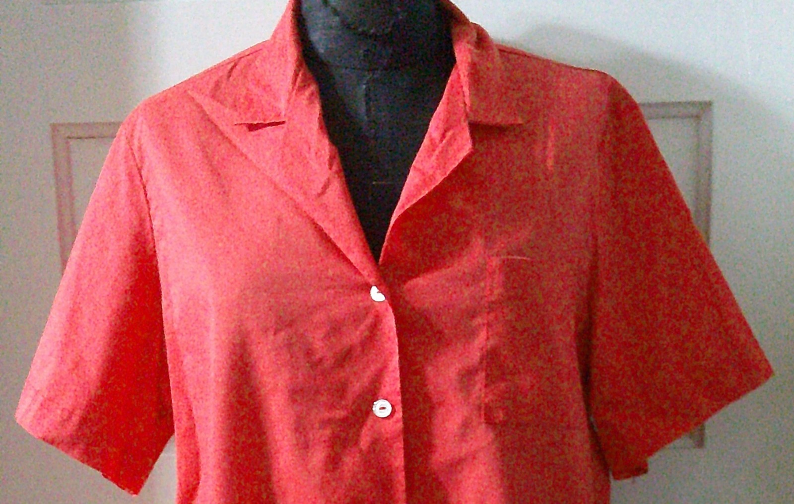 Vintage SS BLAIR 80&rsquo;s Red Button Up Top Shirt Blouse XL
