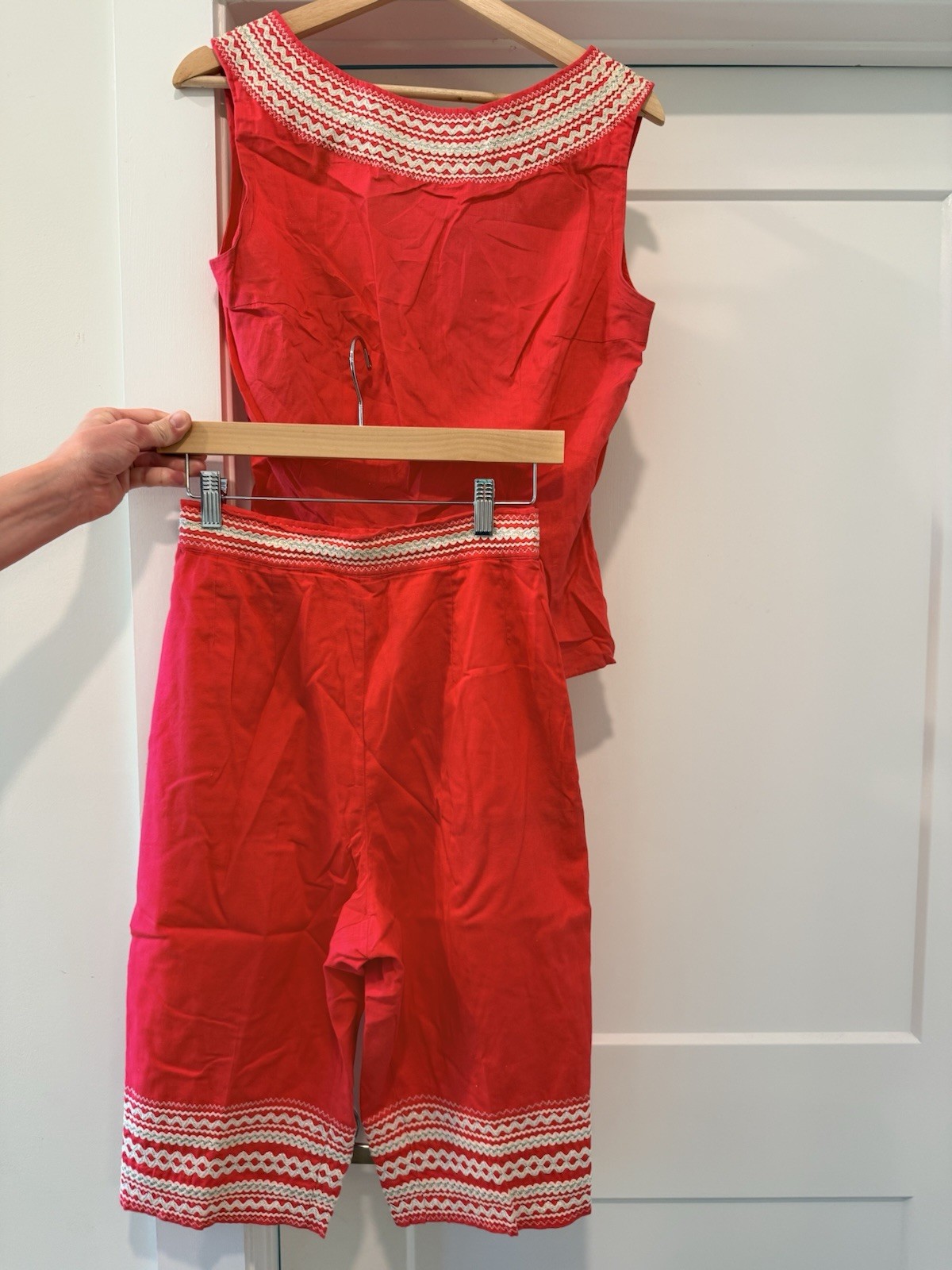 Vintage 40s 50s Patio Shorts & Top Set Western Swing Rockabilly Pink Hollywood