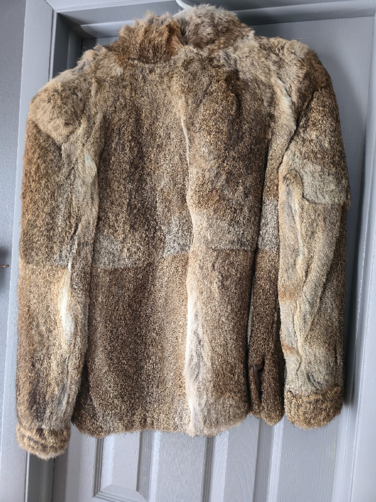 Jacques Saint Laurent Brown Beige Fur Coat Women&rsquo;s Regular Paris New York Style