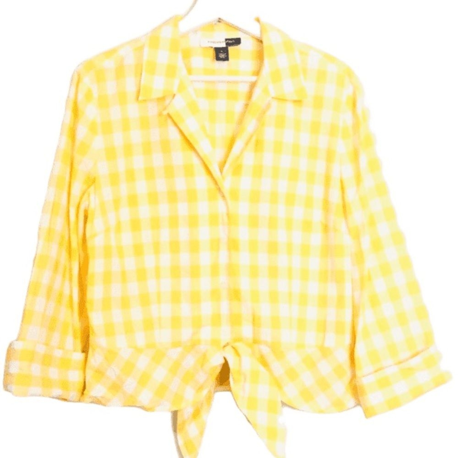Jones Wear Studio Plaids Yellow Button Down Shirt